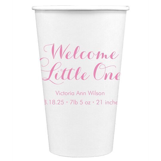 Welcome Little One Paper Coffee Cups